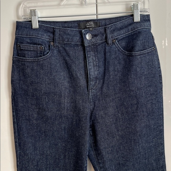 RW&CO Women's Deep Indigo Flare Leg Denim Jeans Stretch, Size 28 - Picture 4 of 11